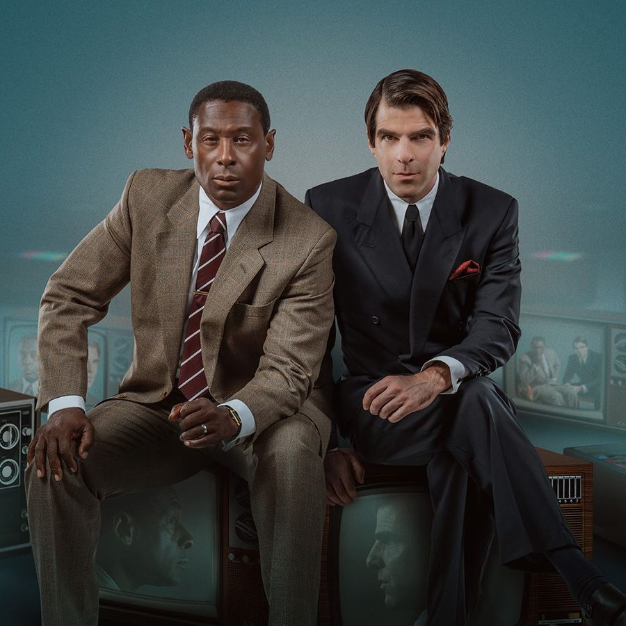 Best-Of-Enemies-NT-Live-2000x1000 David Harewood and Zachary Quinto, dressed in suits and ties, sat side-by-side staring out at the camera