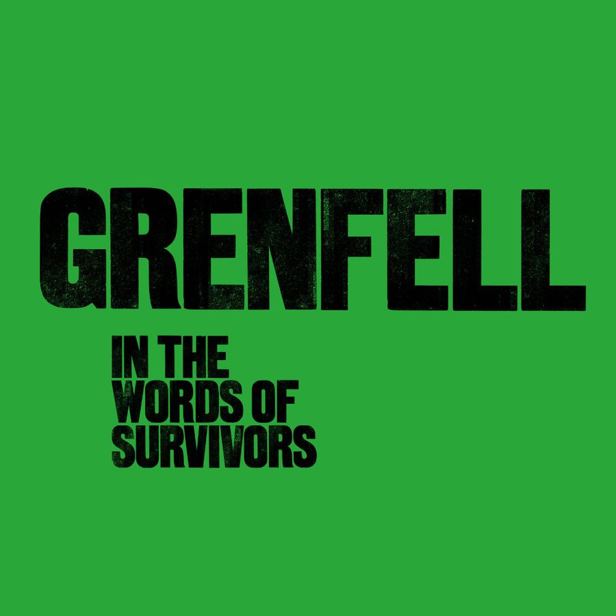 Grenfell-in-the-words-of-survivors-National-Theatre-v2-2000x1000 'Grenfell in the words of survivors' in black on a green background