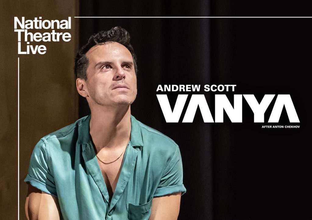 NTL 2024 Vanya Listing Image 1240x874 (1) Andrew Scott wears a blue shirt and looks into the distance.
